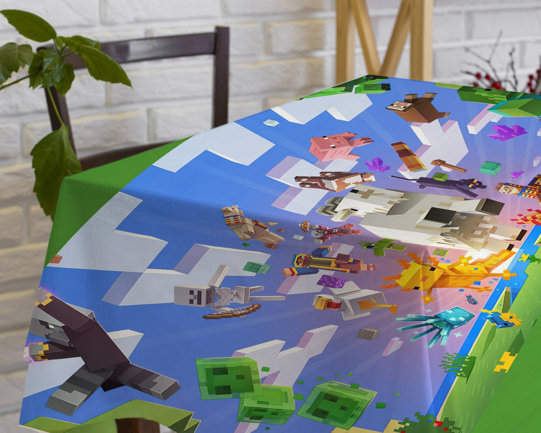 Minecraft Theme Cake Tablecover