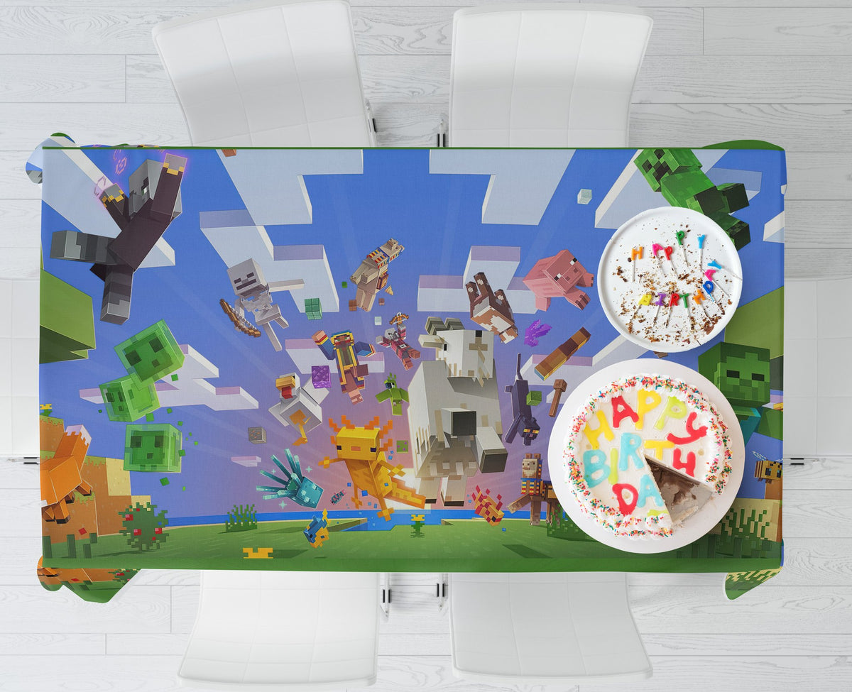 Minecraft Theme Cake Tablecover