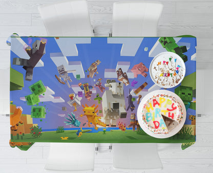 Minecraft Theme Cake Tablecover