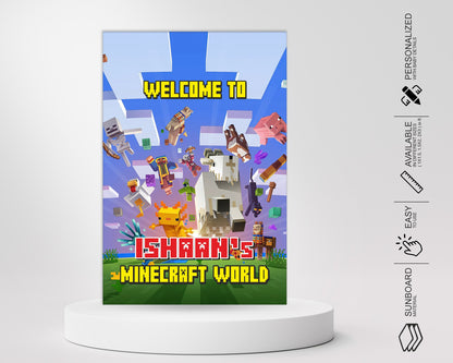 Minecraft Theme Personalized Welcome Board