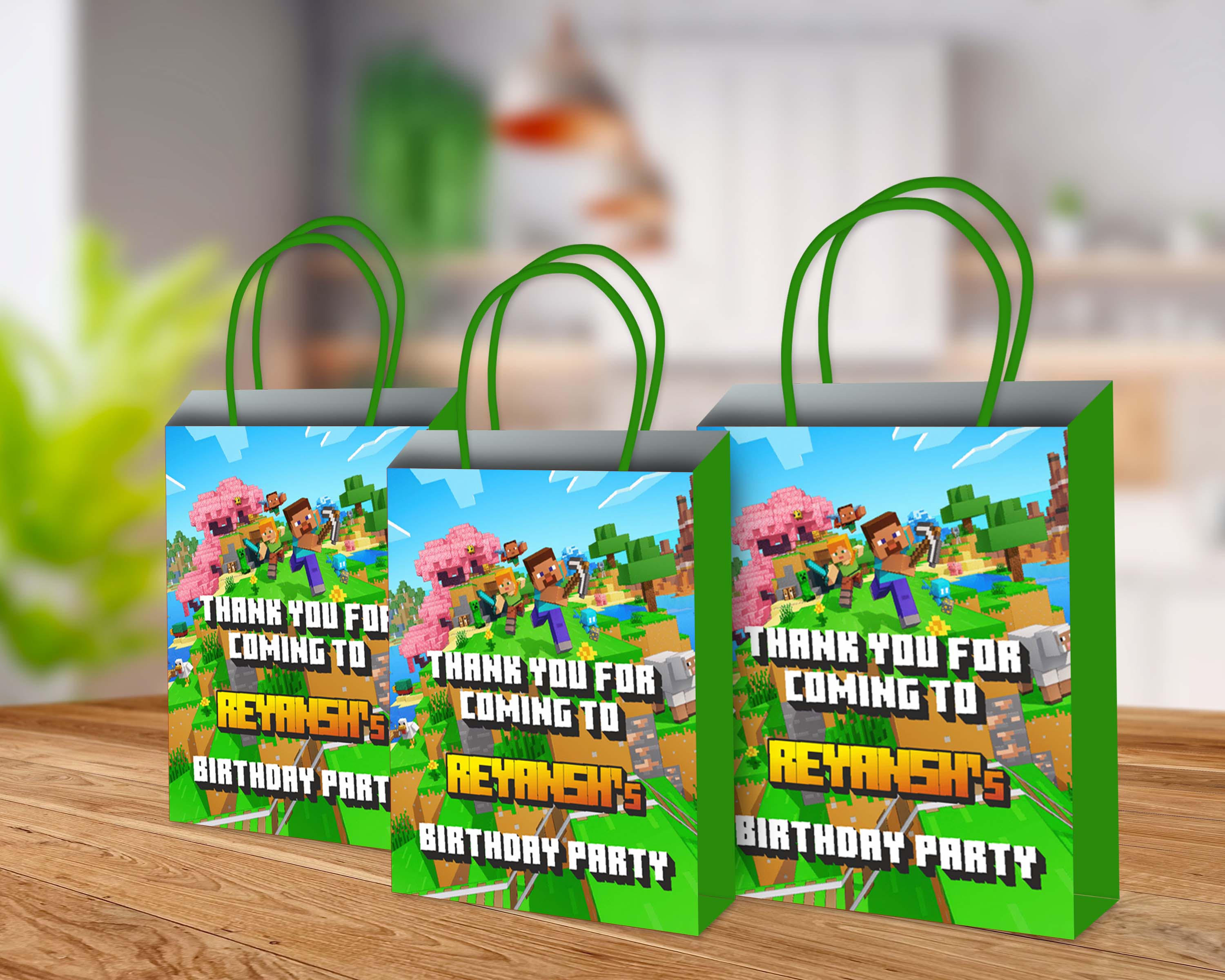Mine Craft Theme Return Gift Bag