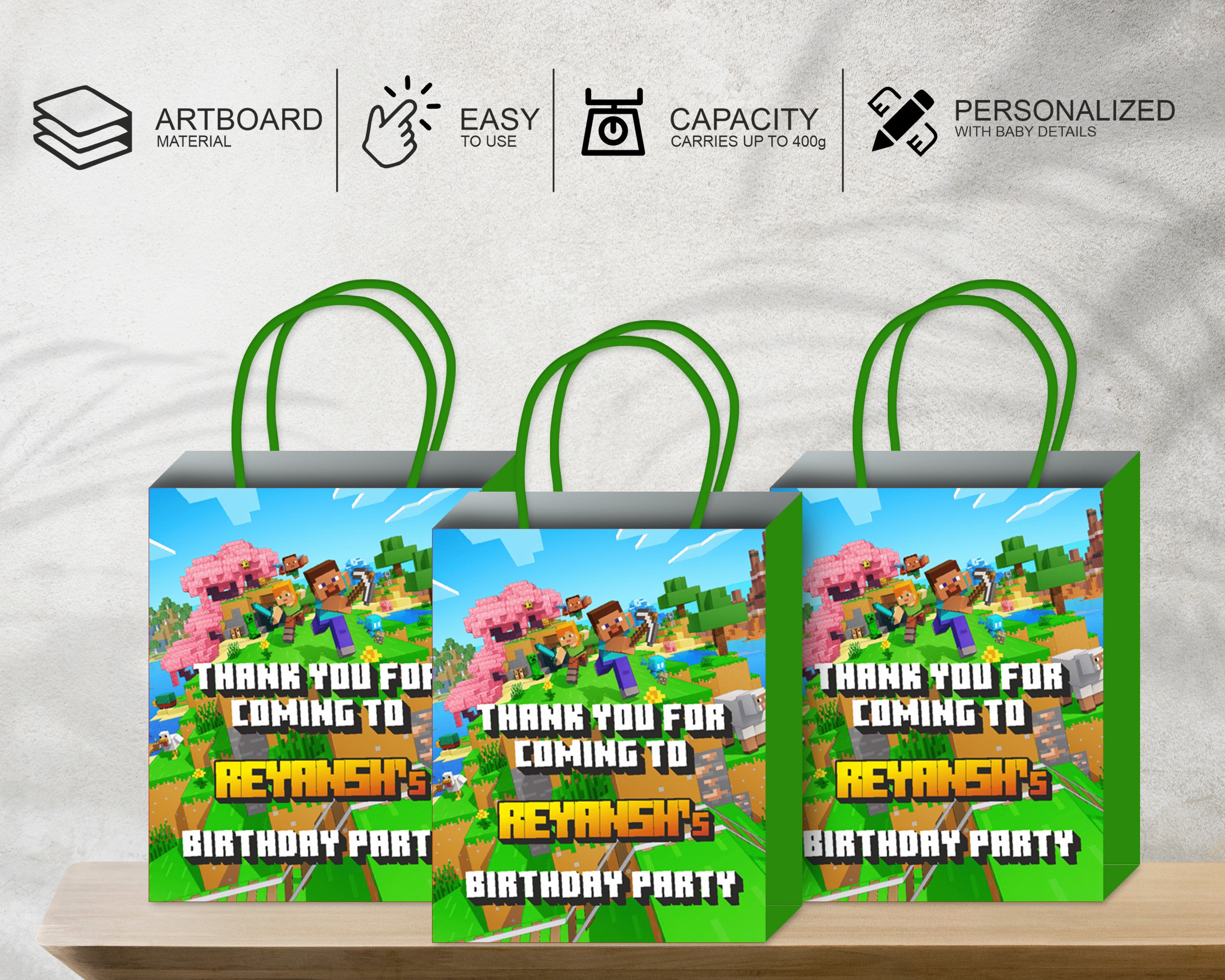 Mine Craft Theme Return Gift Bag