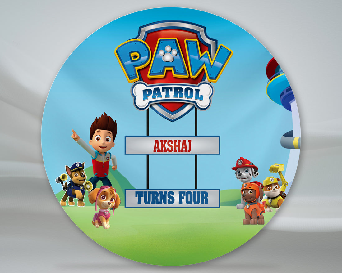 Paw Patrol Customized Round Backdrop