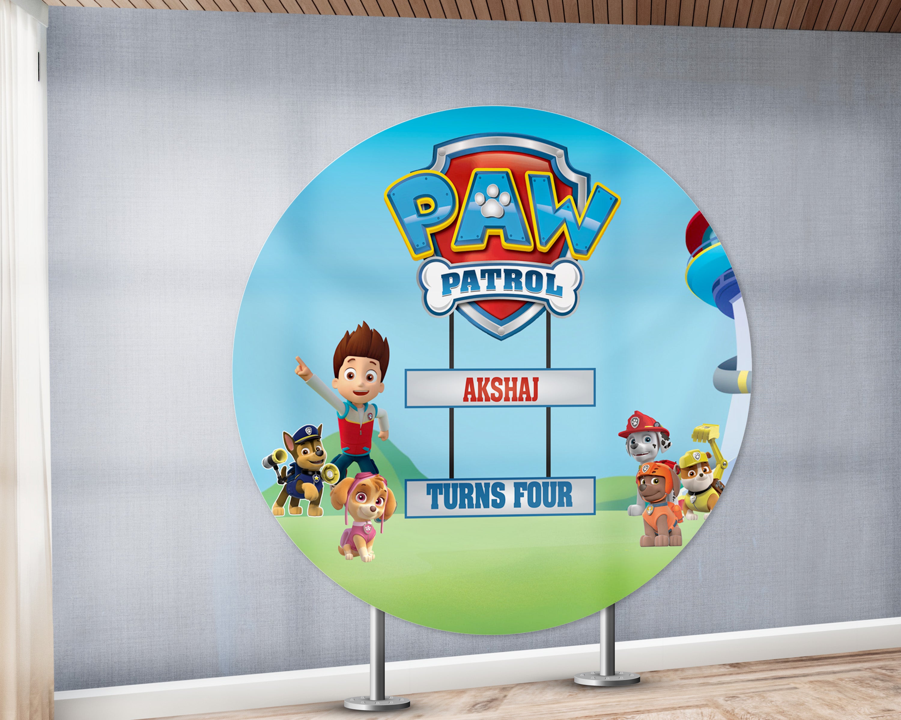 Paw Patrol Customized Round Backdrop