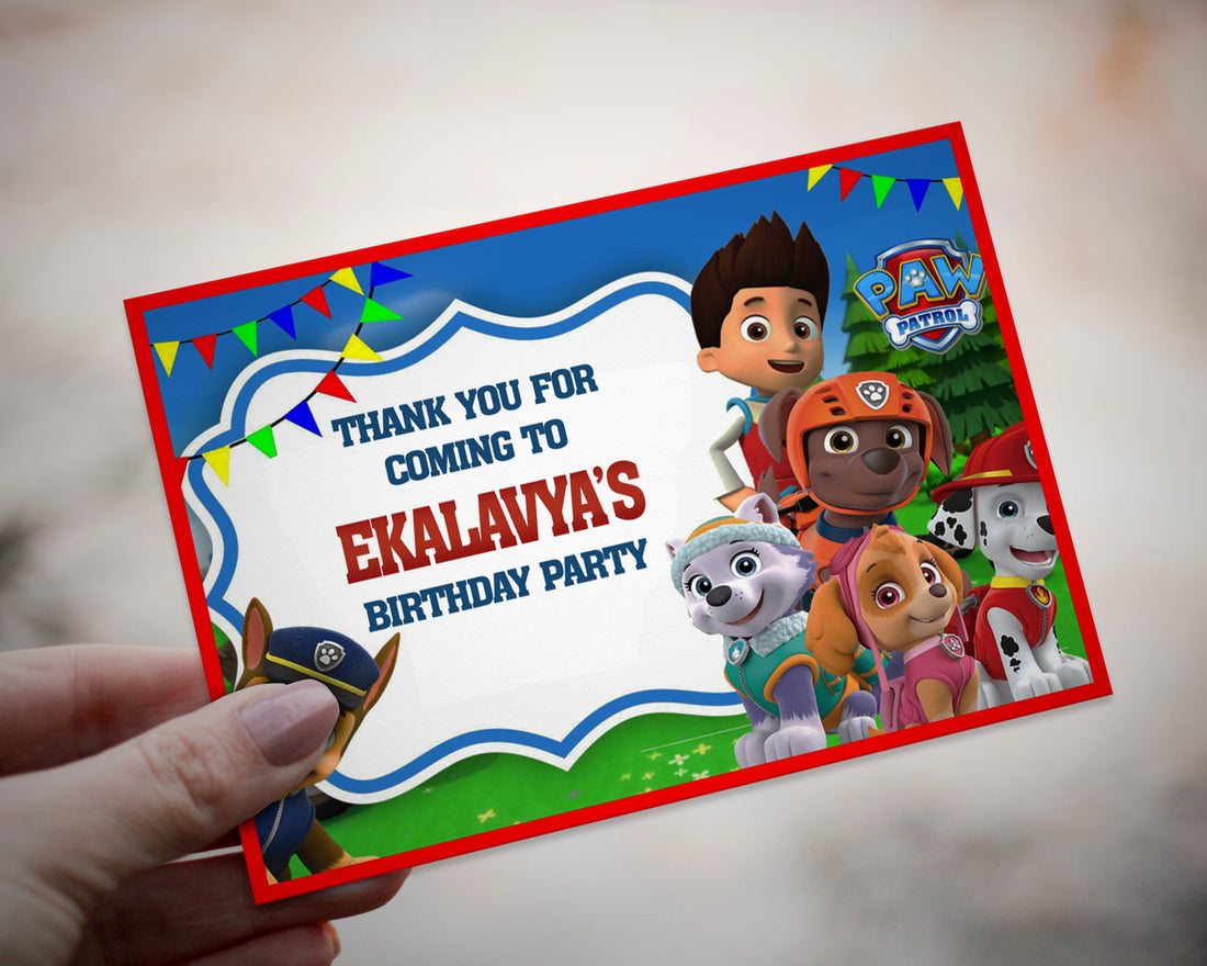 Paw Patrol Thank You Card
