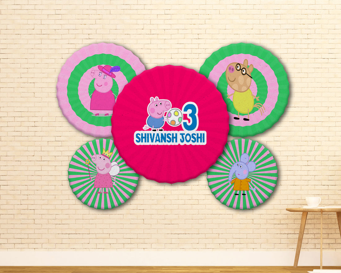 Peppa Pig Theme Paper Fan