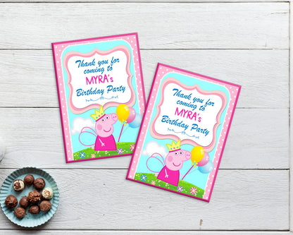 Peppa Pig Theme Thank You Card