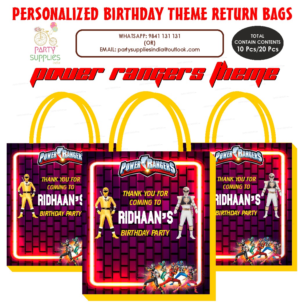 Power Rangers Theme Return Gift Bag | Party Supplies India Online