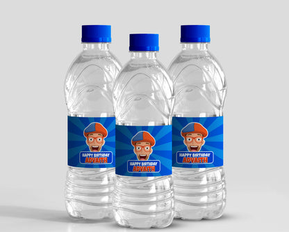 Blippi Theme Water Bottle Sticker
