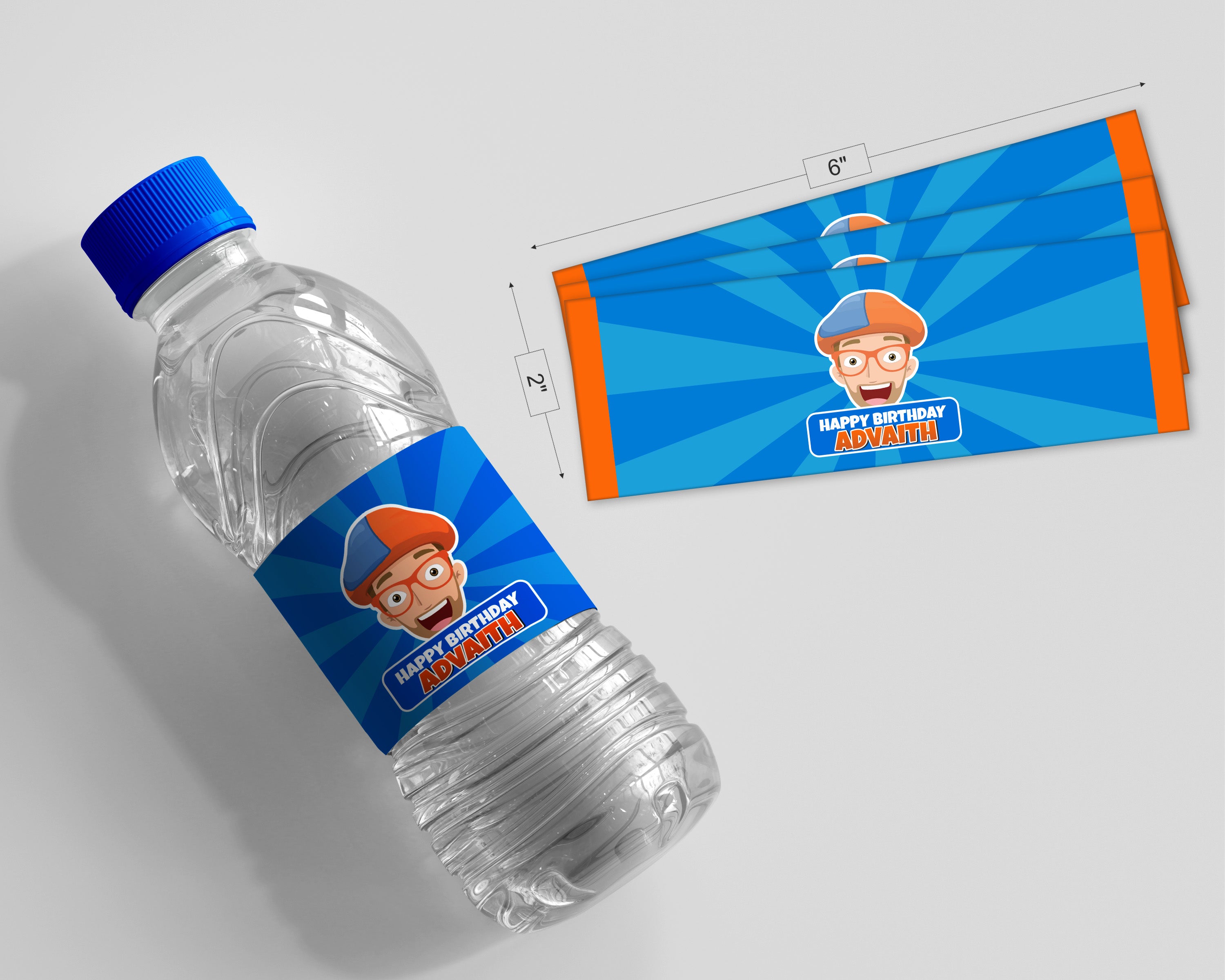 Blippi Theme Water Bottle Sticker