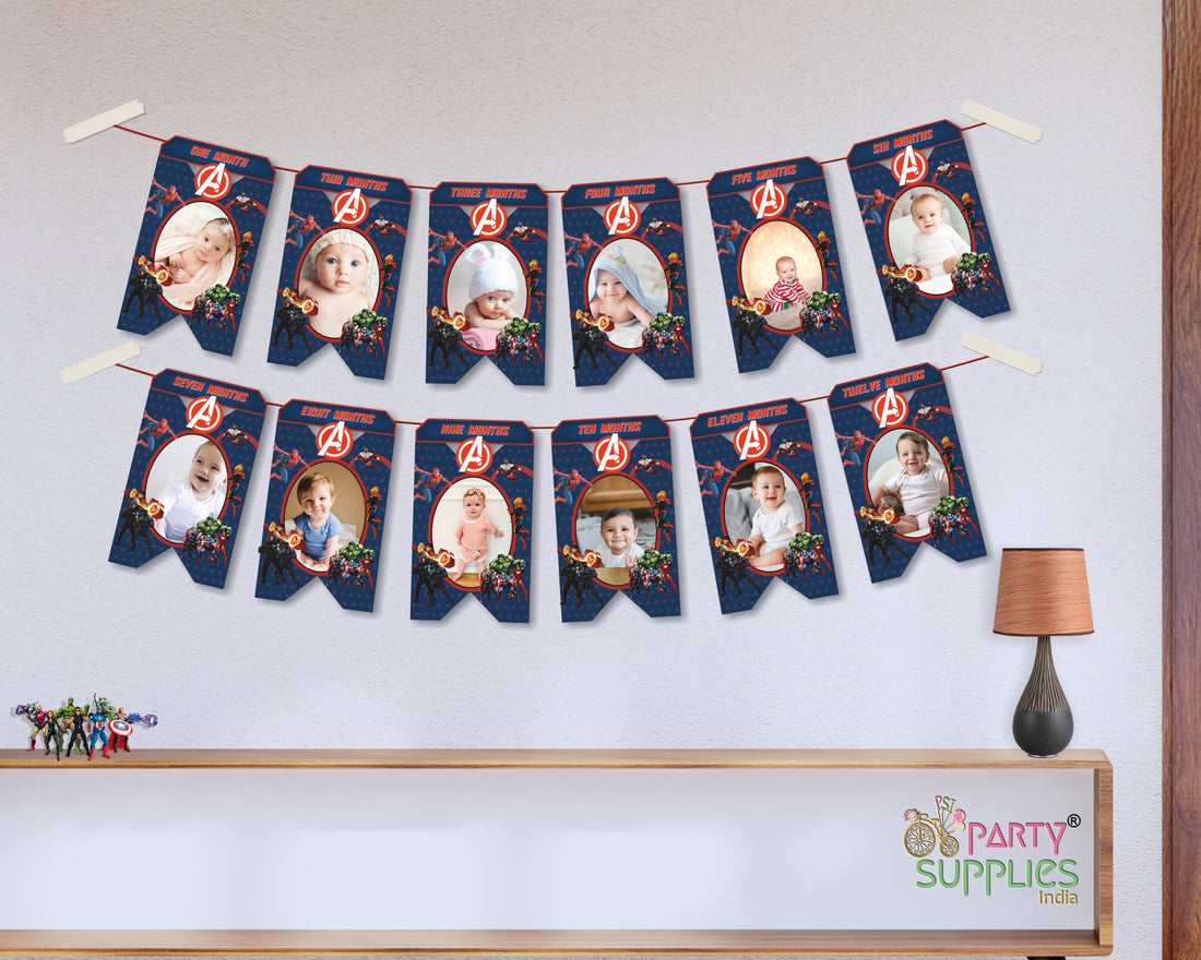 Avengers Theme 12 Months Photo Banner