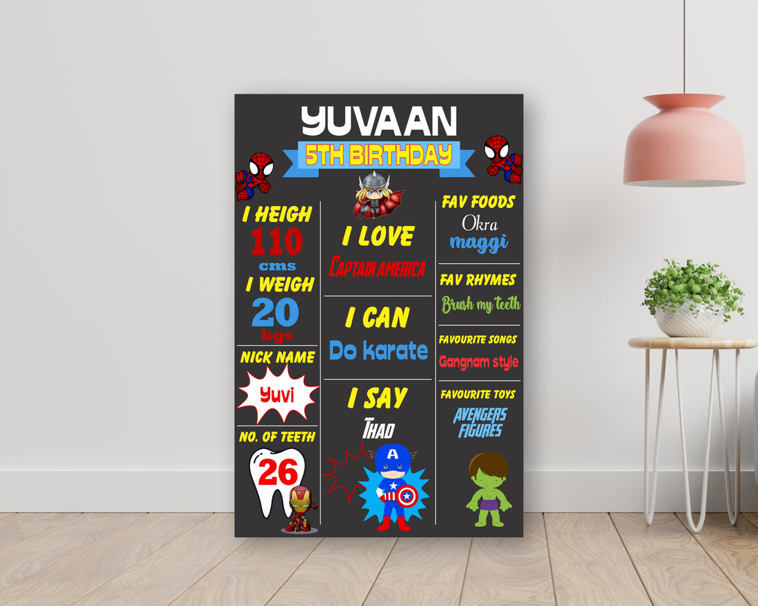 Avengers Theme Customized Chalk Board