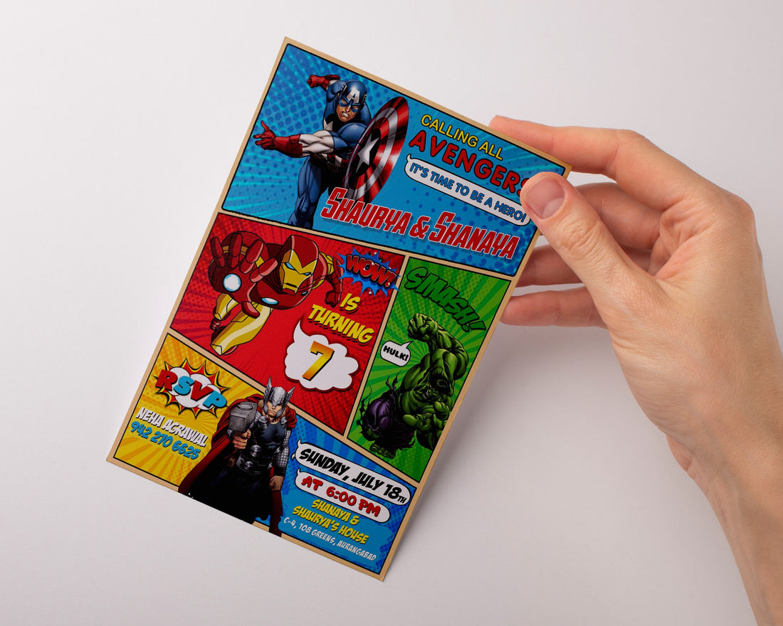Avengers Theme Customized Invite