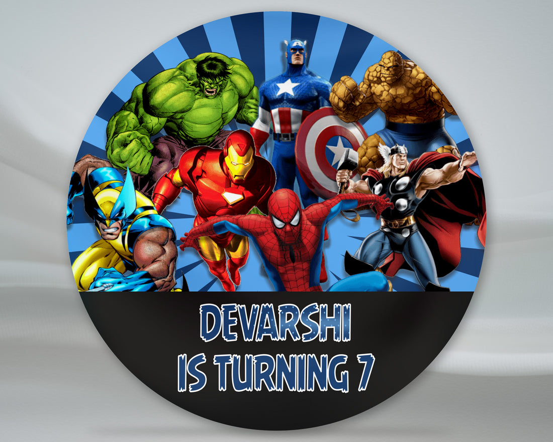 Avengers Theme Customized Round Backdrop