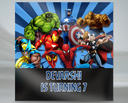 Avengers Theme Customized  Square Backdrop