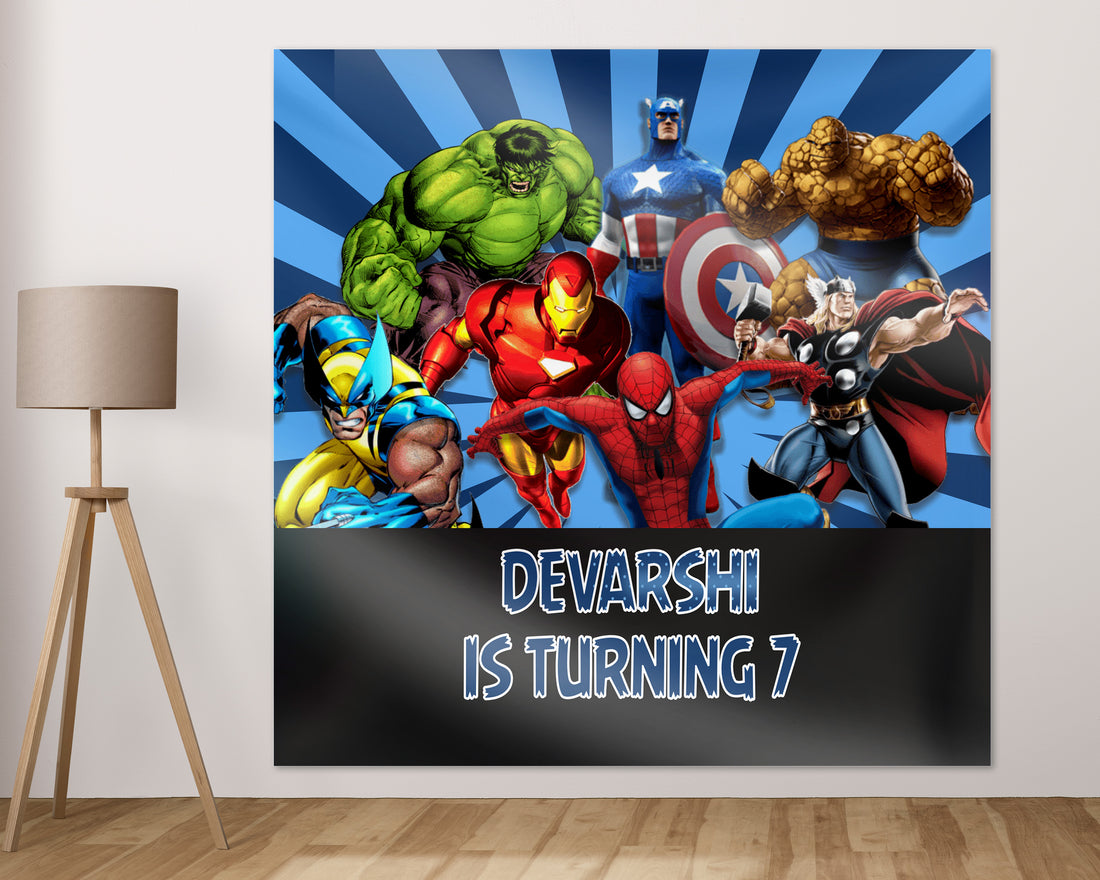 Avengers Theme Customized Square Backdrop