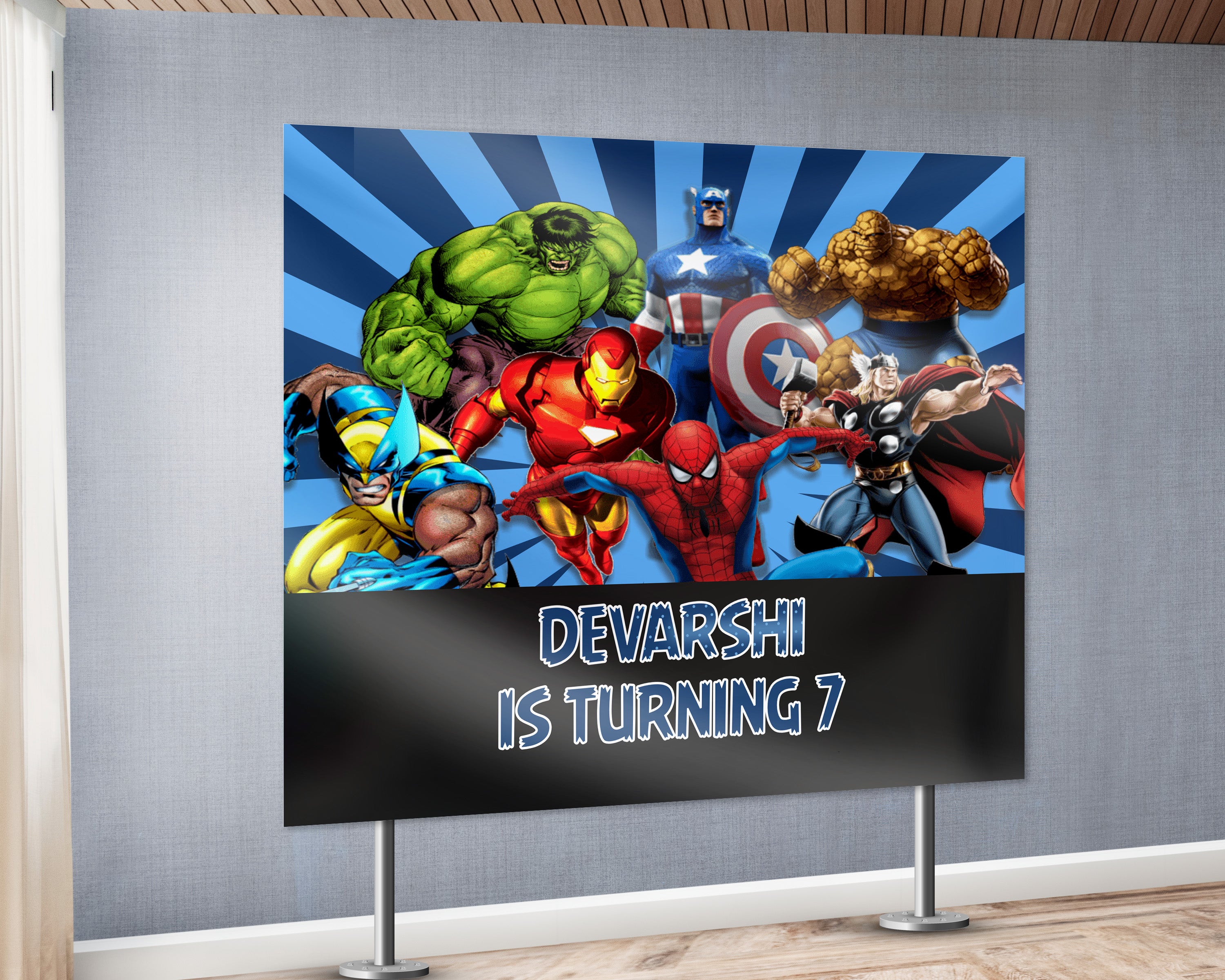 PSI Avengers Theme Customized  Square Backdrop