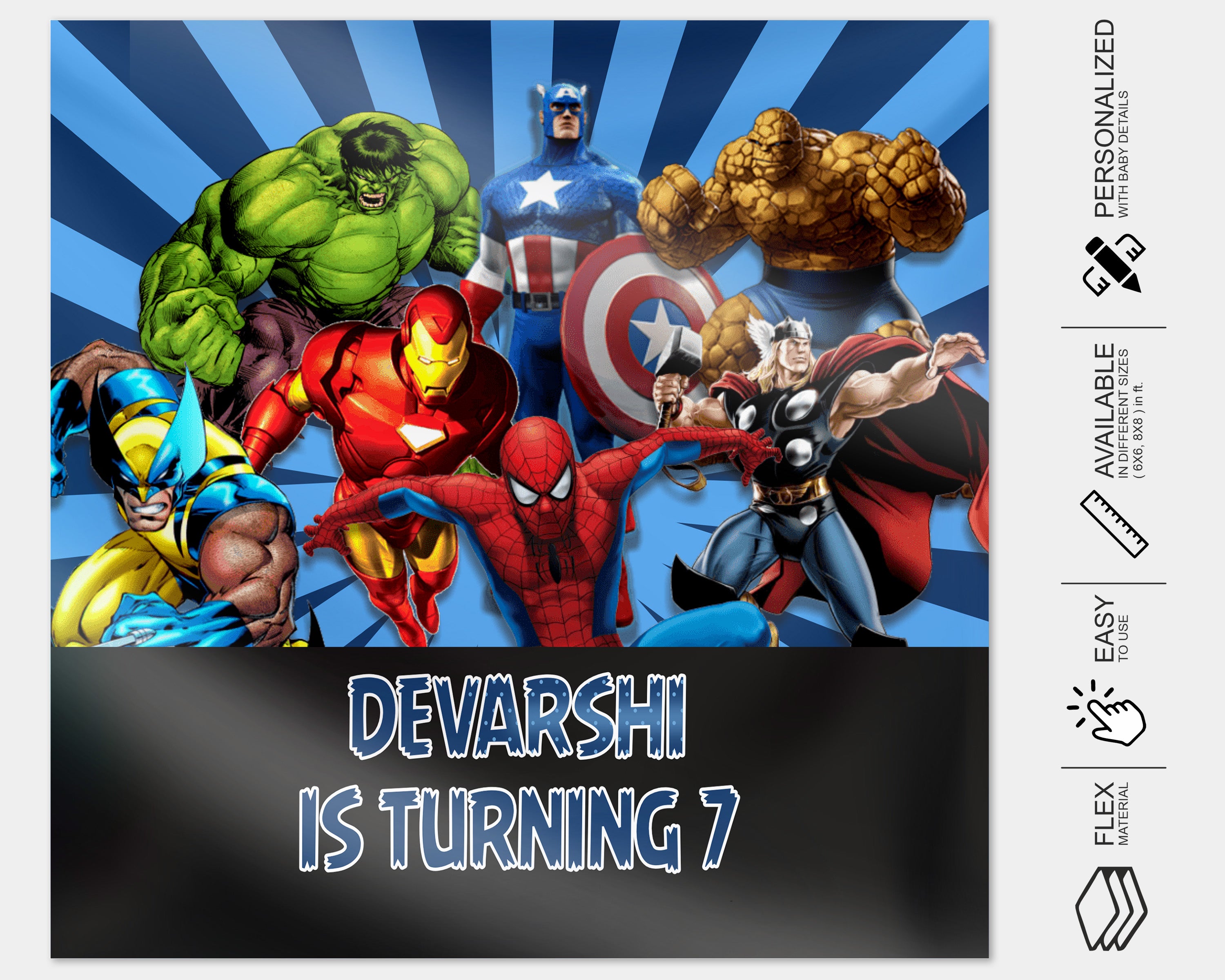 Avengers Theme Customized  Square Backdrop