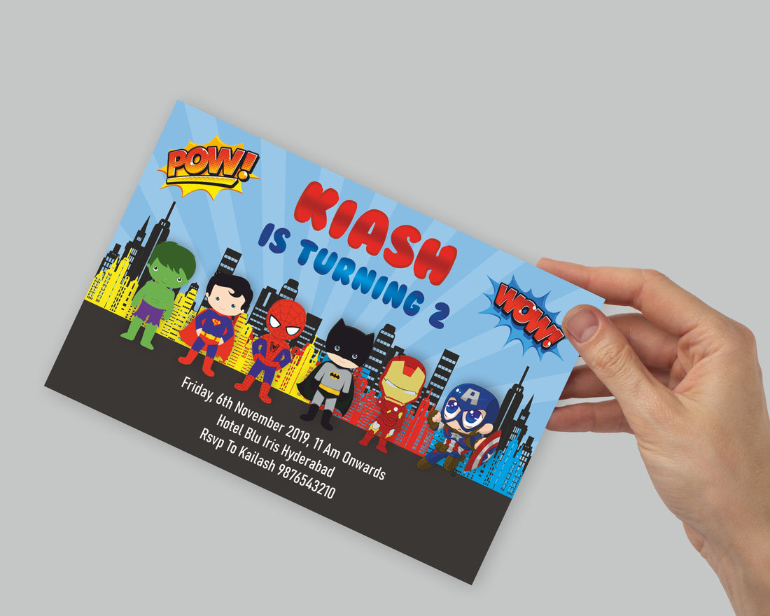 Avengers Theme Personalized Invite