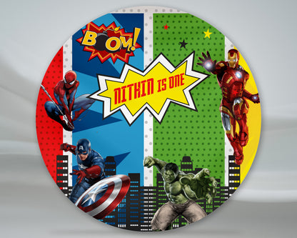 Avengers Theme Round Backdrop