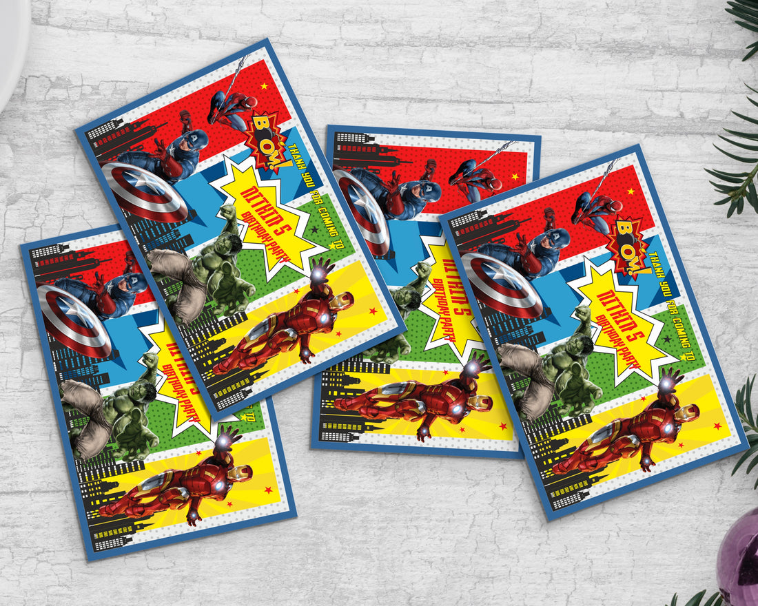 Avengers Theme Thank You Card