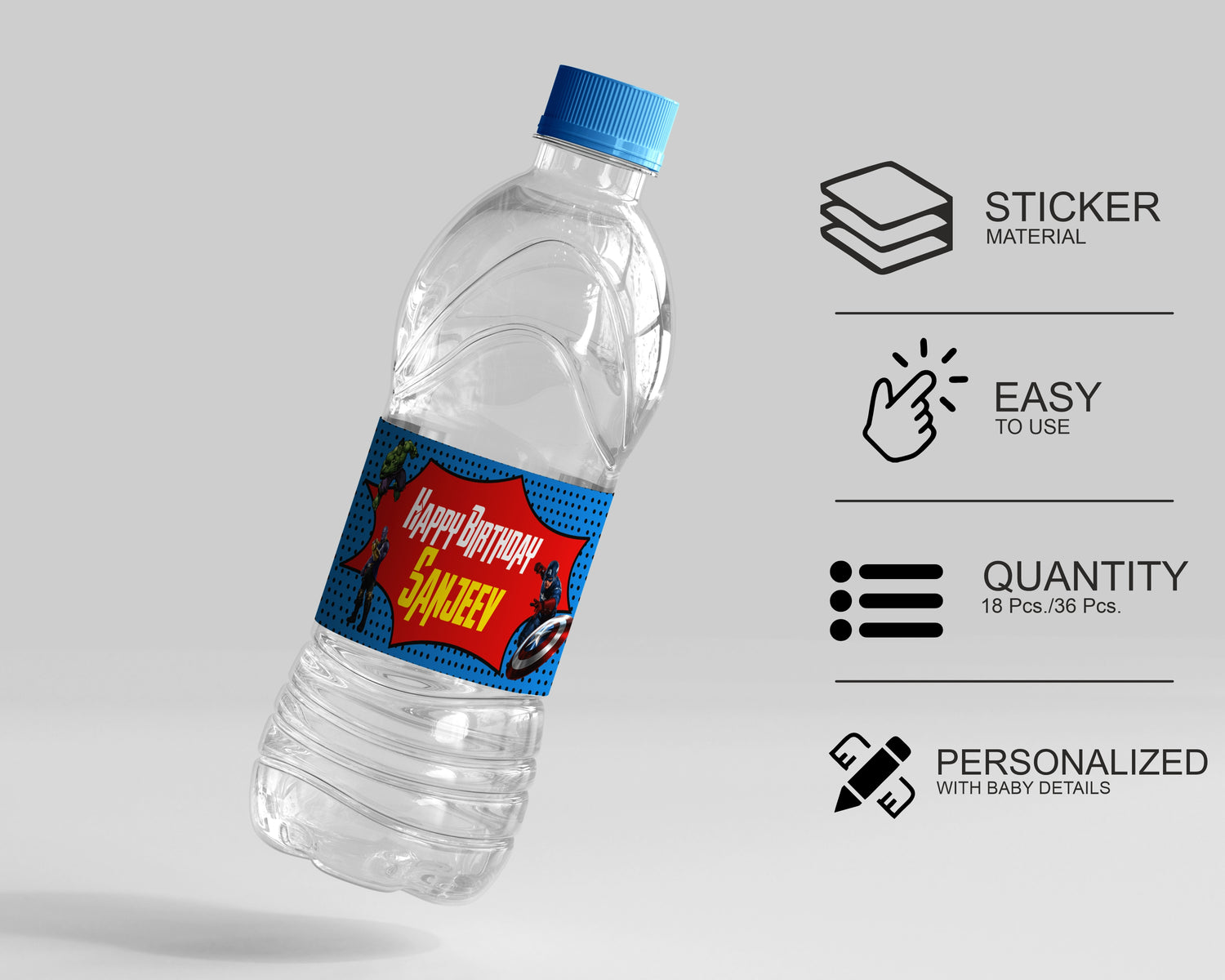 PSI Avengers Theme Water Bottle Sticker