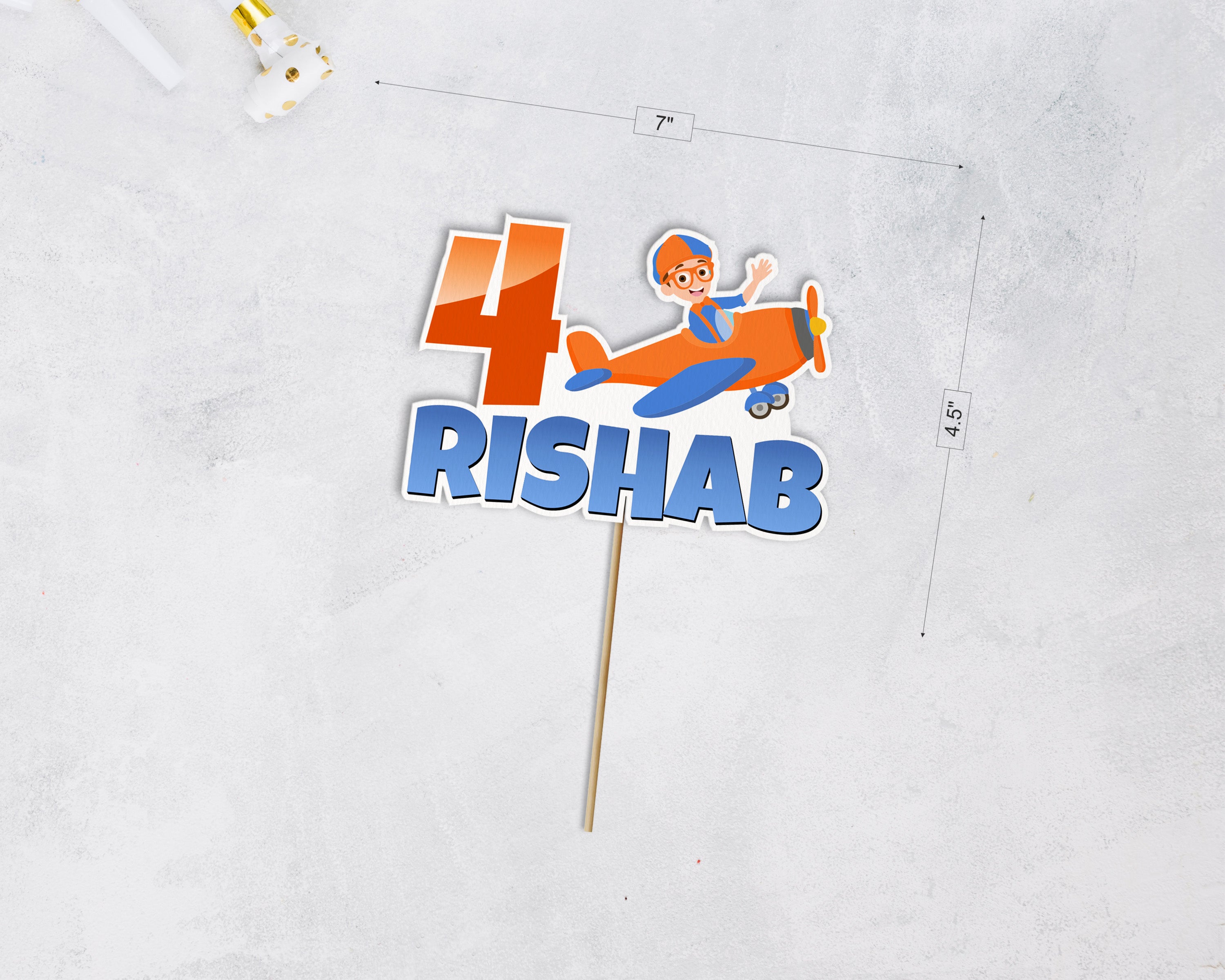 Blippi Theme Cake Topper