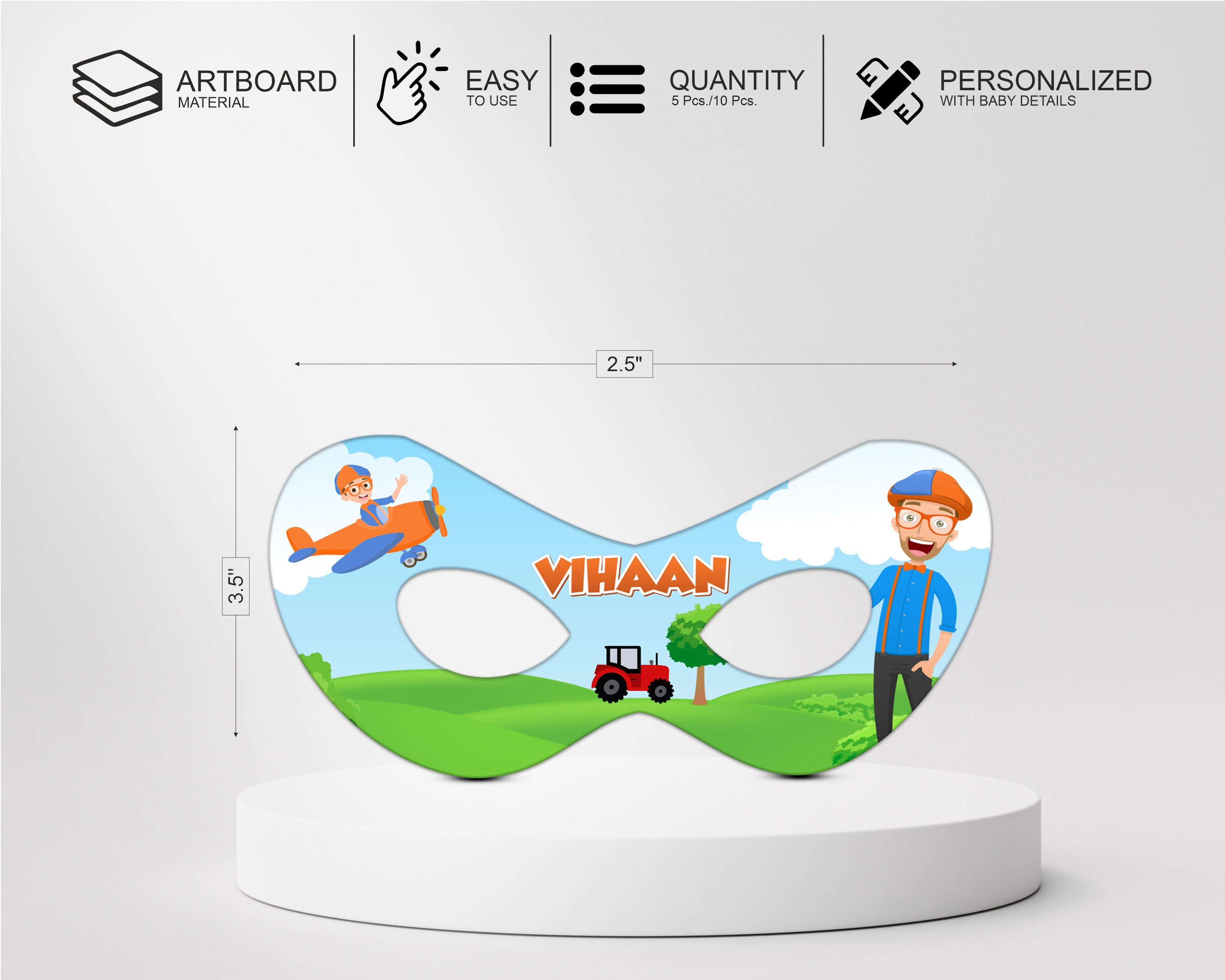 Blippi Theme Customized Eye Mask