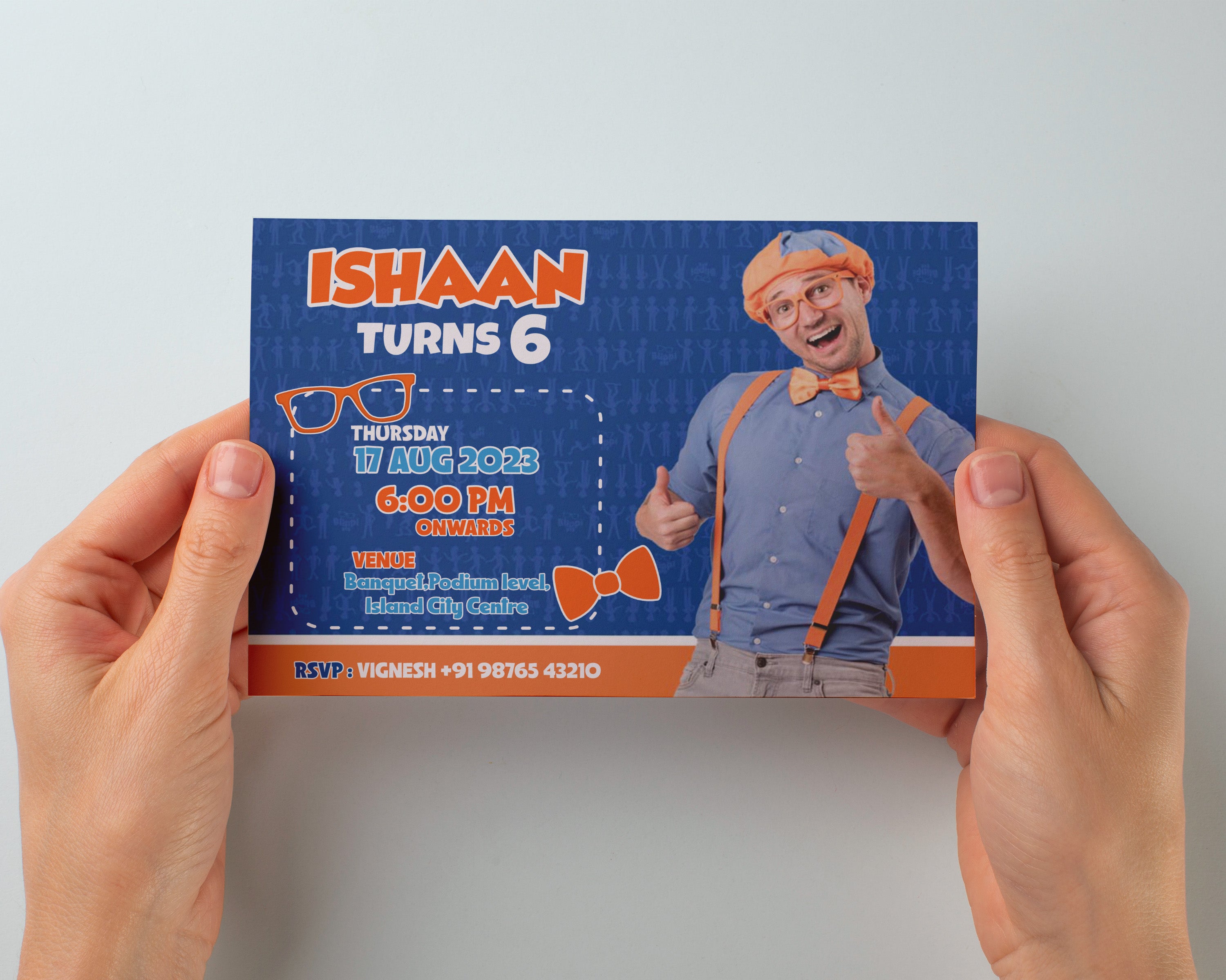 Blippi Theme Cutomized  Invite