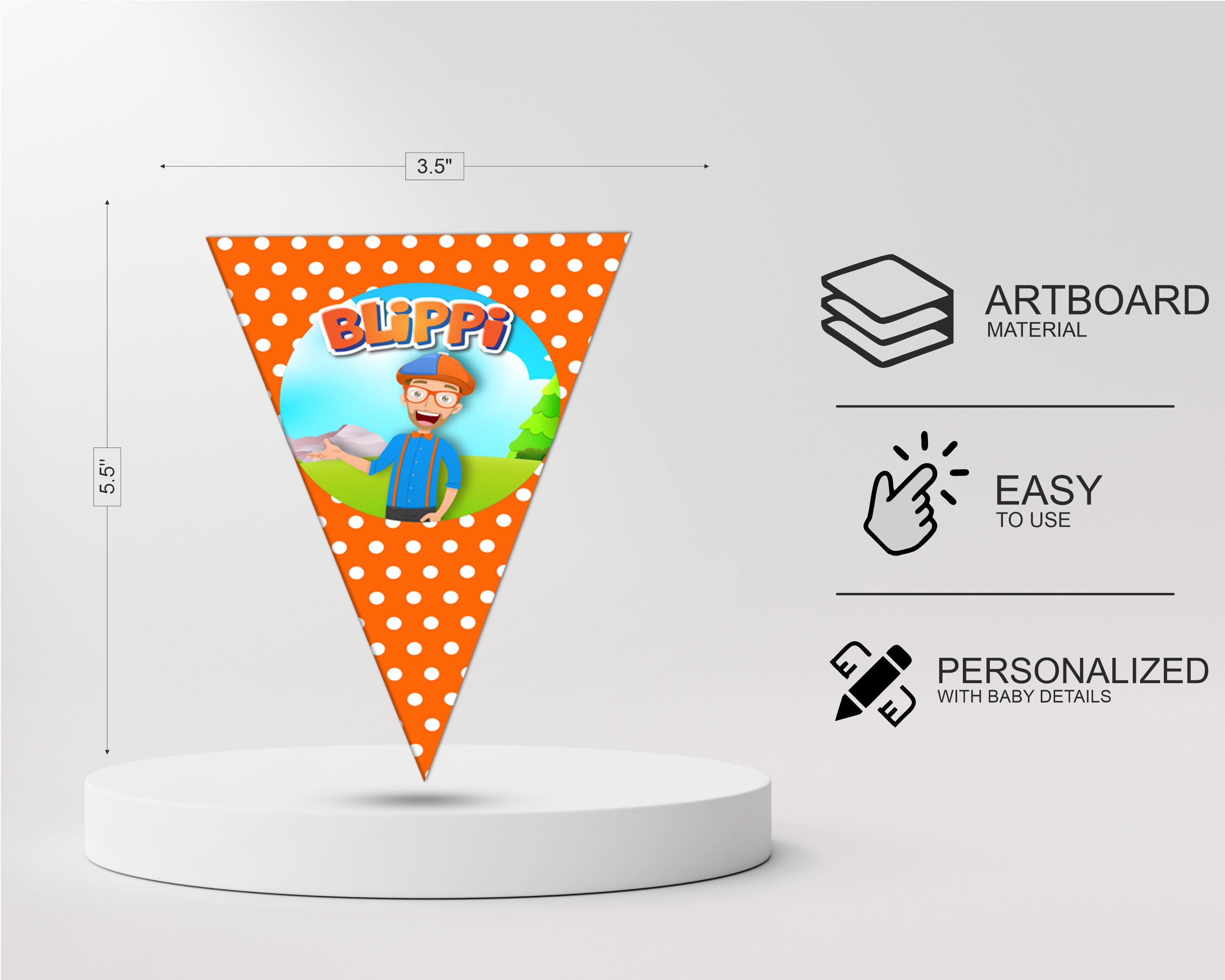 Blippi Theme Flag Bunting