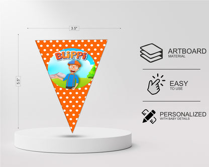 Blippi Theme Flag Bunting