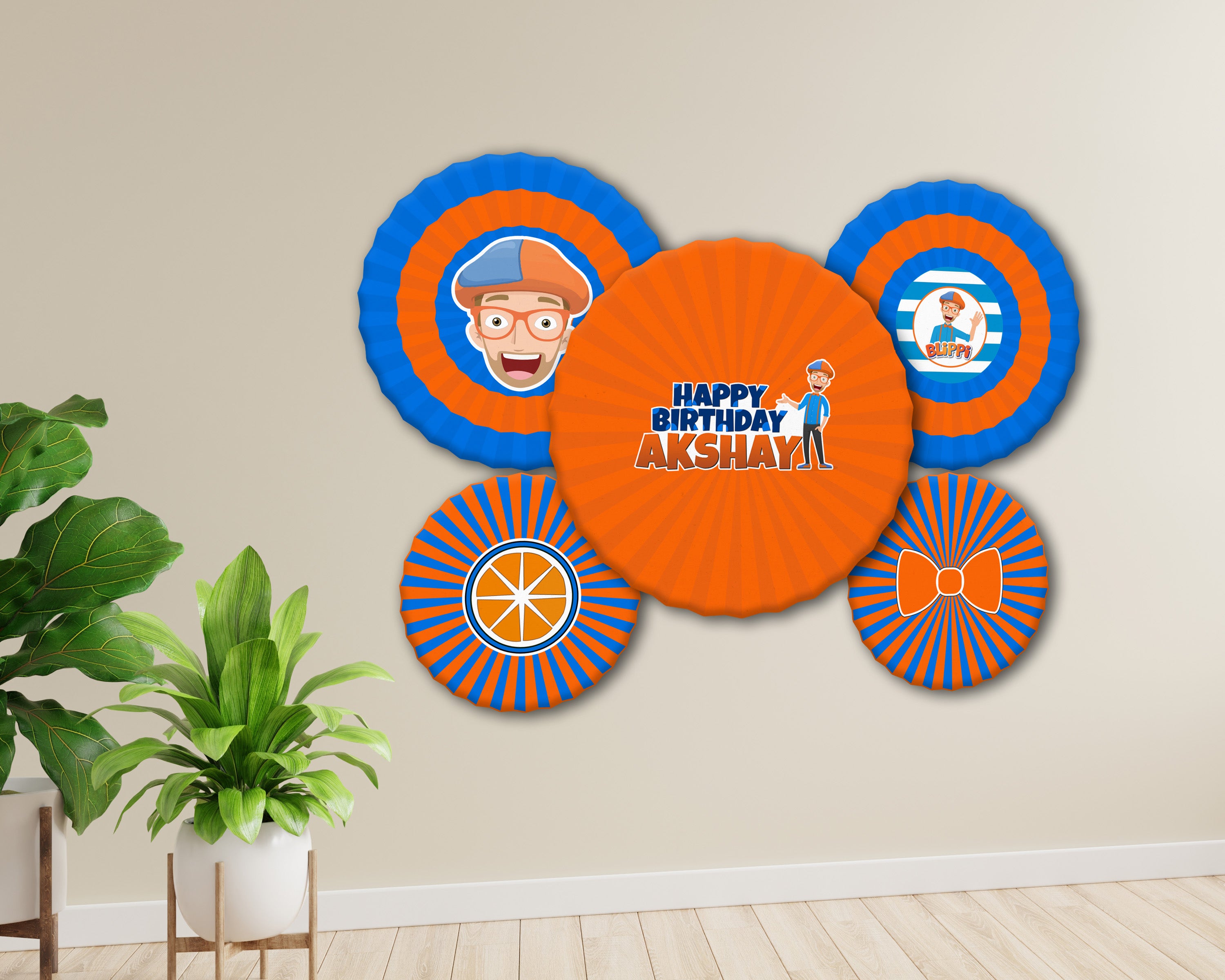 Blippi Theme Paper Fan