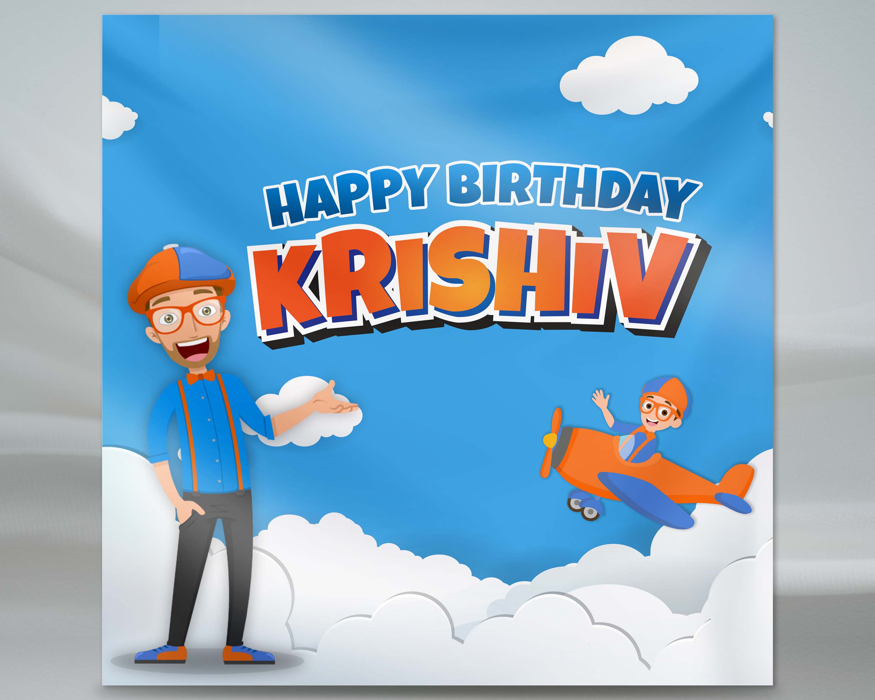 Blippi Theme Square Backdrop