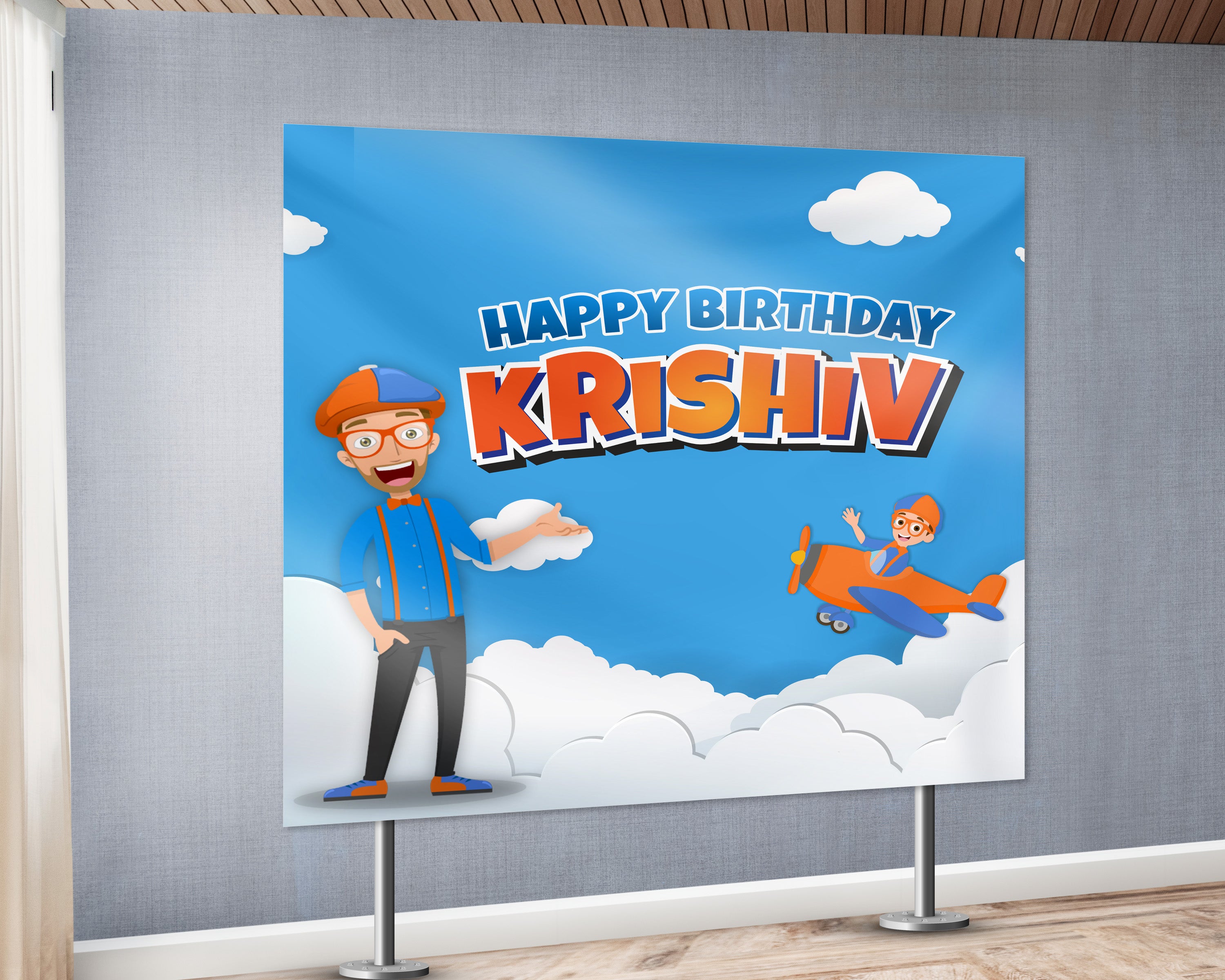 Blippi Theme Square Backdrop