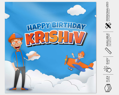 Blippi Theme Square Backdrop