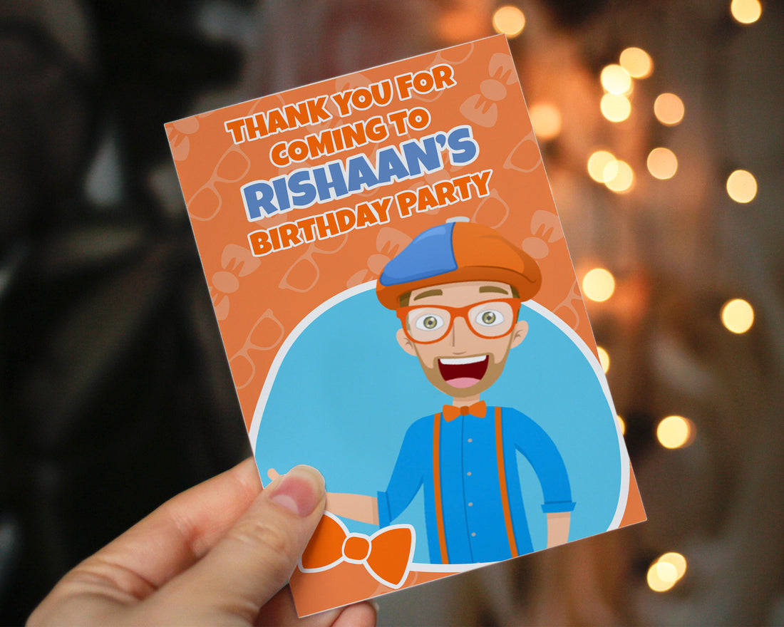 Blippi Theme Thank You Card