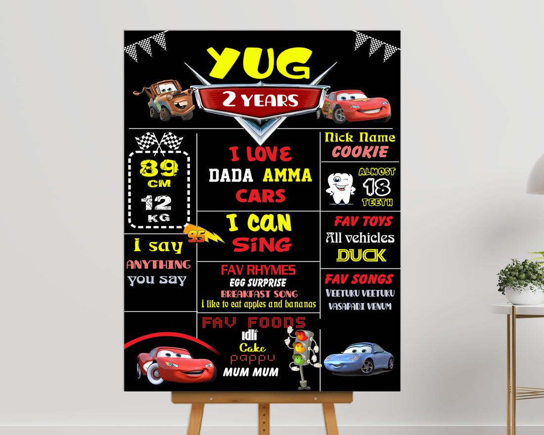 Car Theme Customized Chalkboard