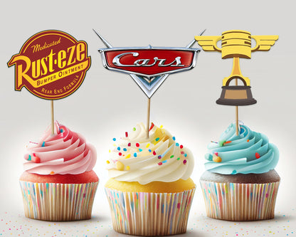 PSI Car Theme Customized Cup Cake Topper