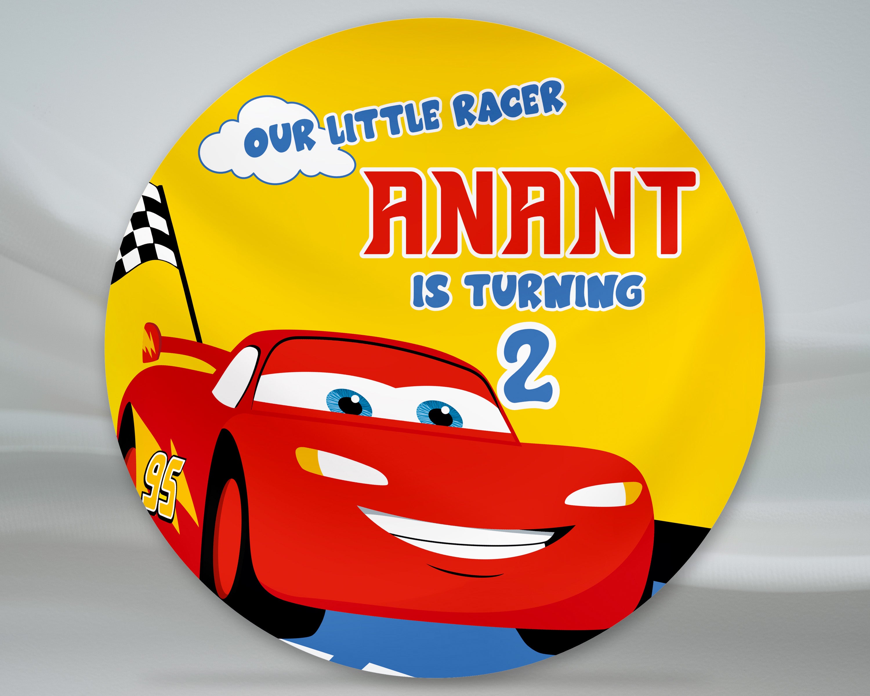 Car Theme Customized Round  Backdrop