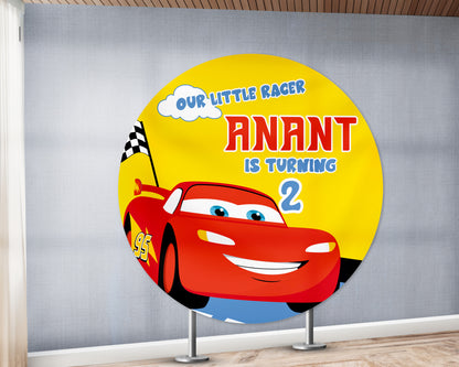 Car Theme Customized Round  Backdrop