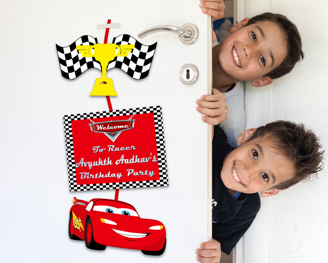 PSI Car Theme Personalized with Baby Details Door Poster