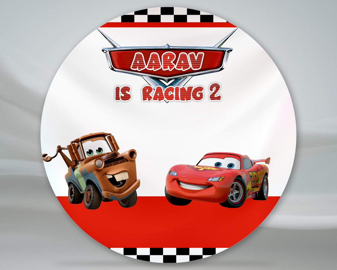 Car Theme Round Backdrop