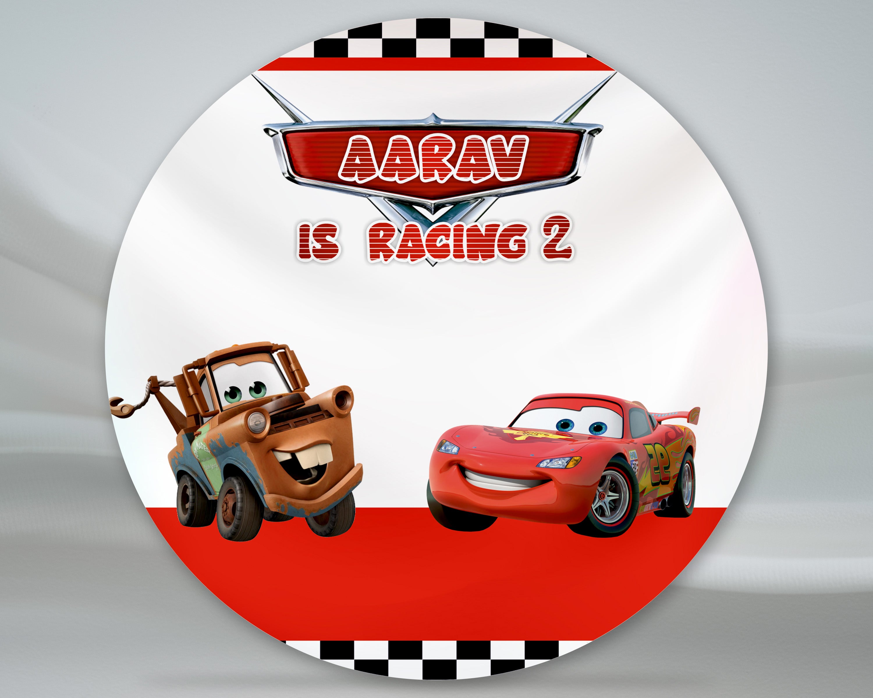 Car Theme Round Backdrop