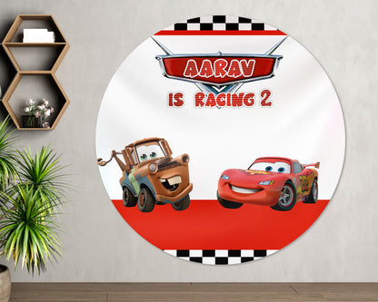Car Theme Round Backdrop