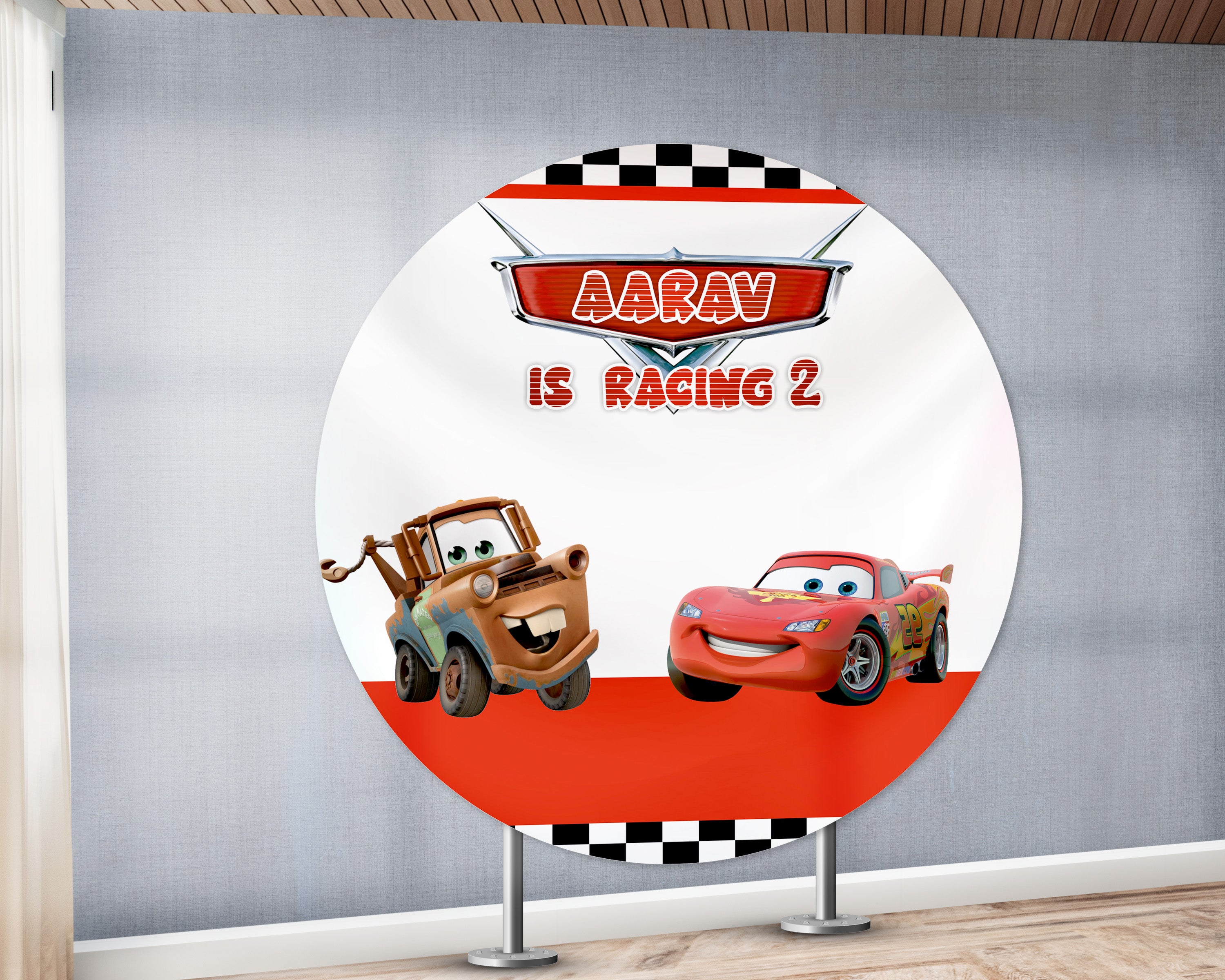 Car Theme Round Backdrop