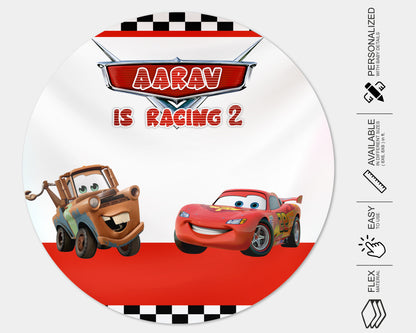 Car Theme Round Backdrop