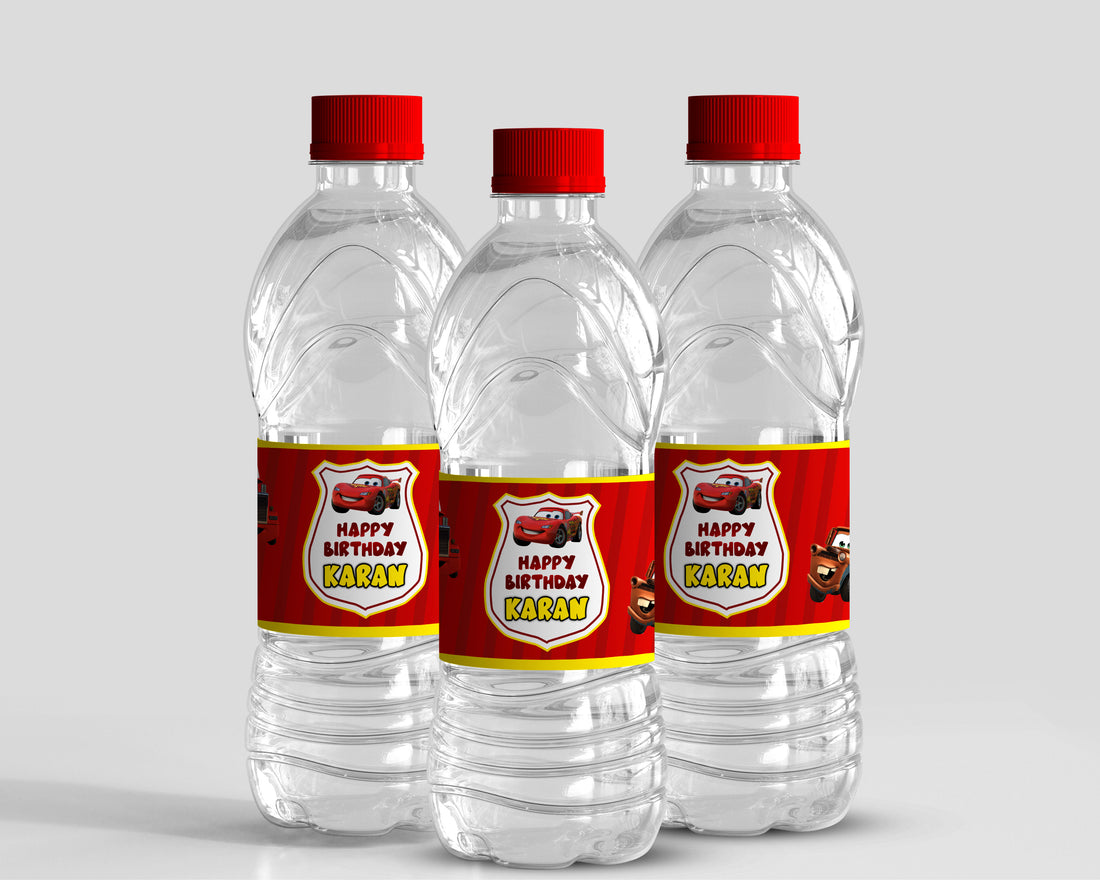 Car Theme Water Bottle Sticker