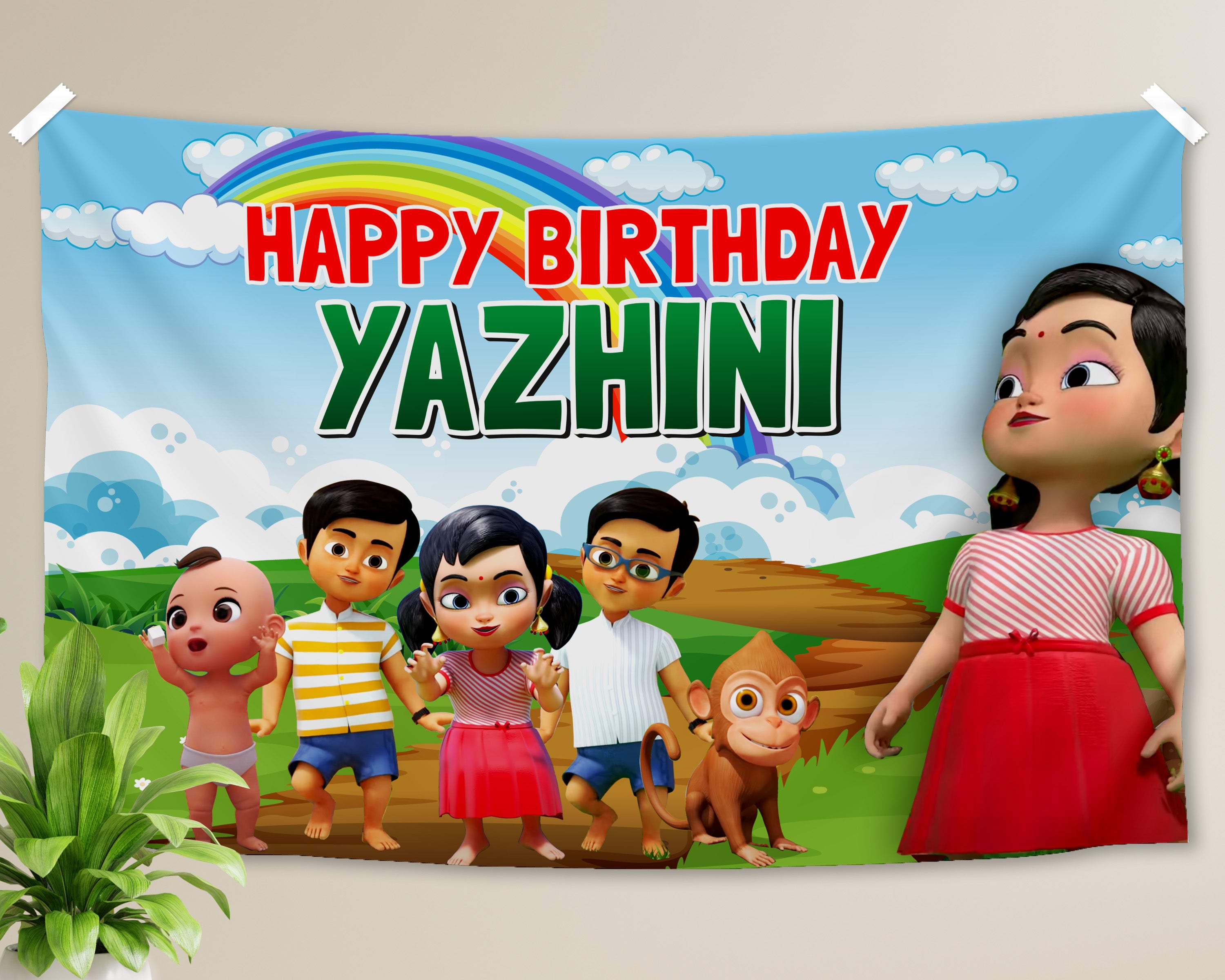 Chutti Kannamma Theme Backdrop Kids Birthday Party Party Supplies India chutti-kannamma-theme-backdrop-kids-birthday-party-party-supplies-india