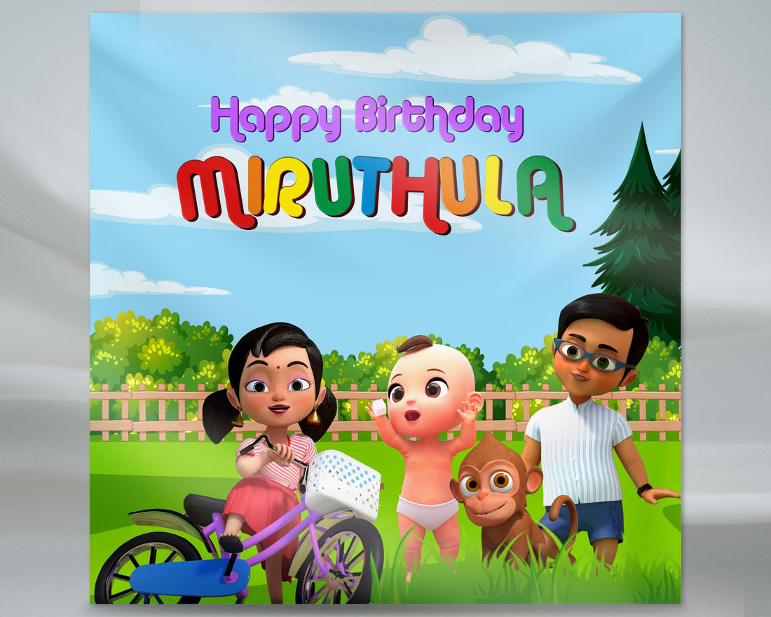 Chutti Kannamma Theme Square Customized Backdrop