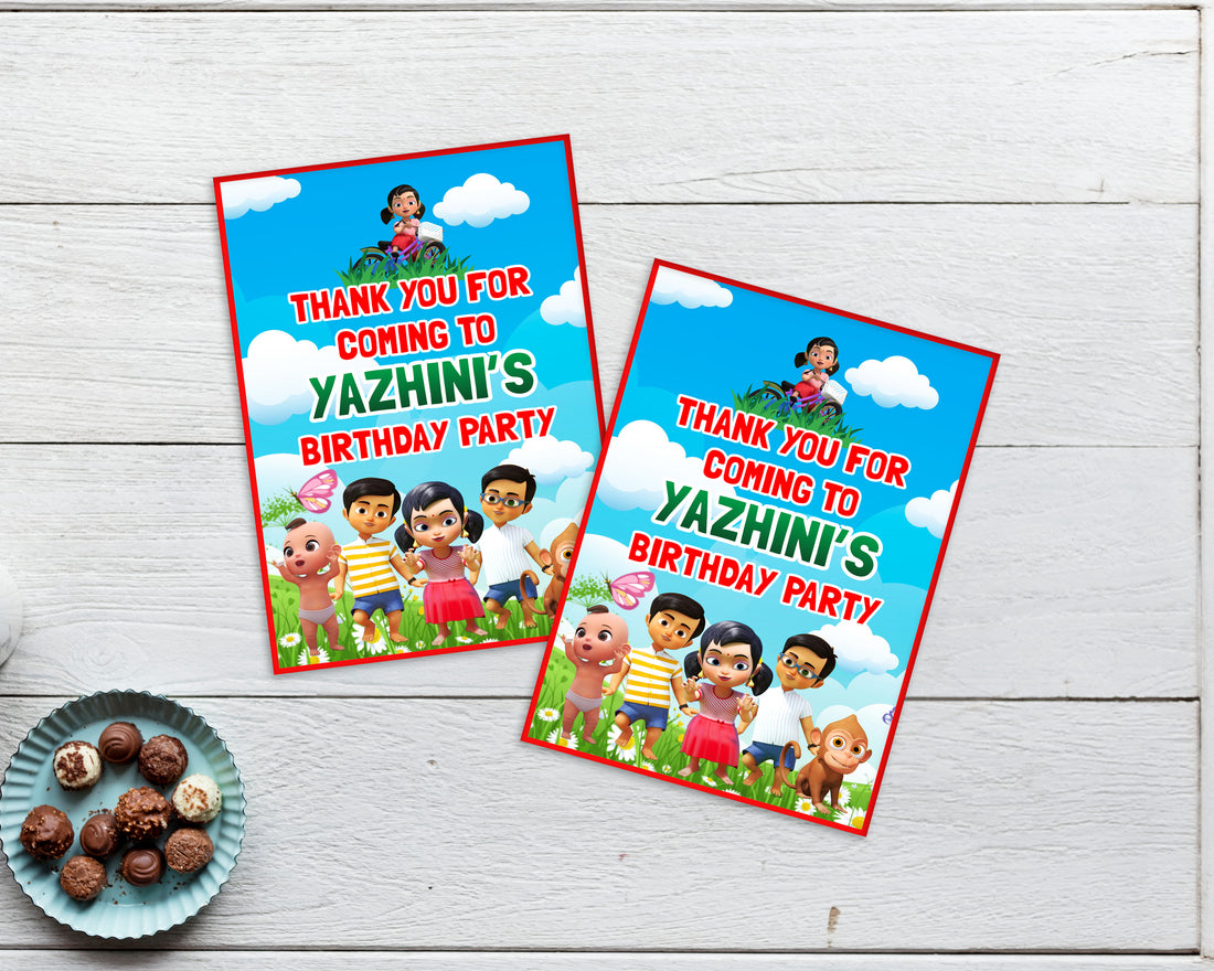 Chutti Kannamma Theme Thank You Card